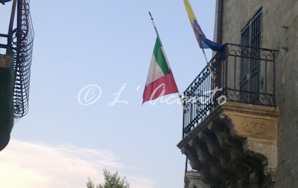 Italian flag on the balcony