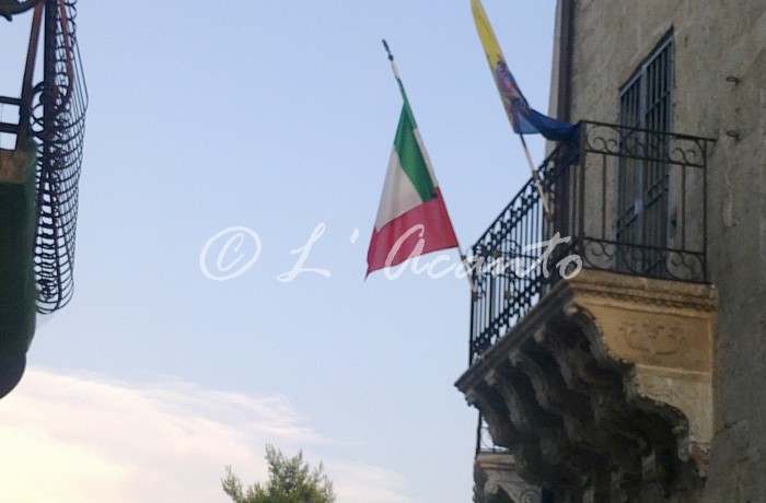 Italian flag on the balcony